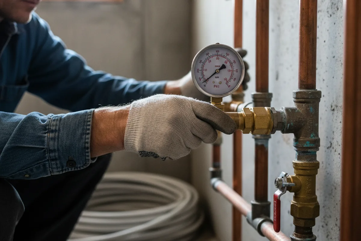Pressure testing a repaired line during Water Line Repair in Vermillion