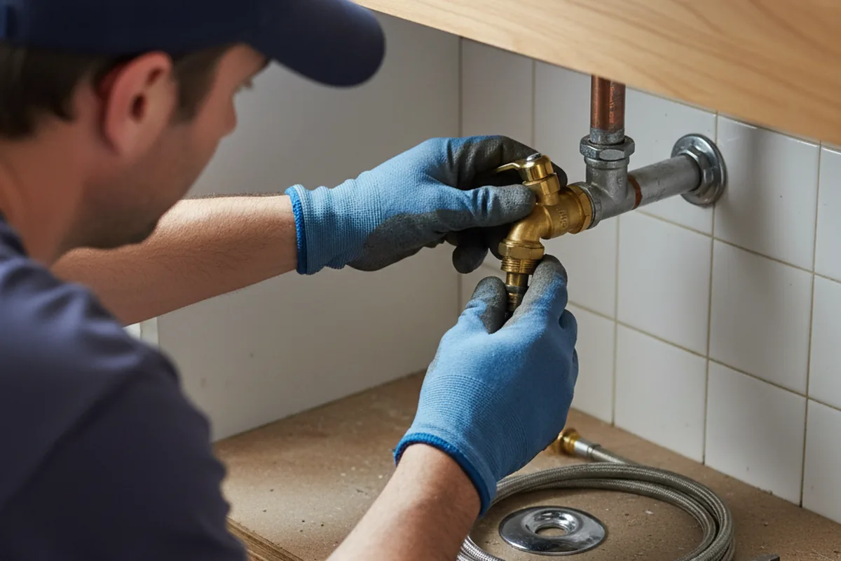 Shutoff valve and fitting work during Burst Pipe Repair in Vermillion